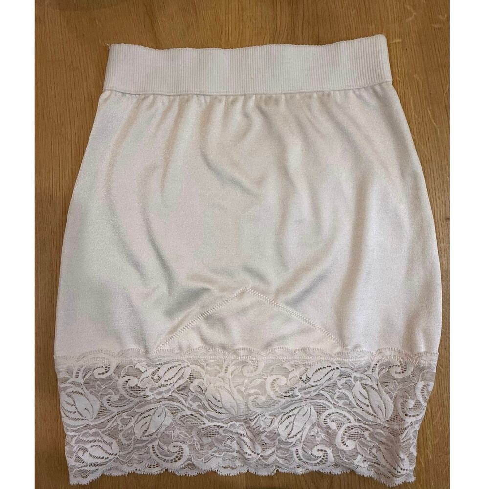 Vintage Vanity Fair White Lace Trim Petti Slip Panties Girdle Shapewear - Sz XL